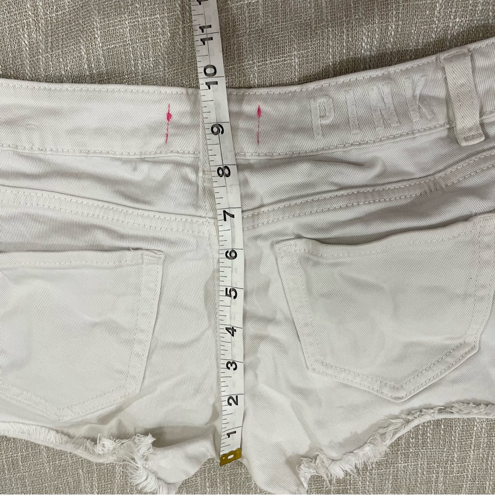 Pink Short White Denim Shorts Size 2 - Picture 5 of 6